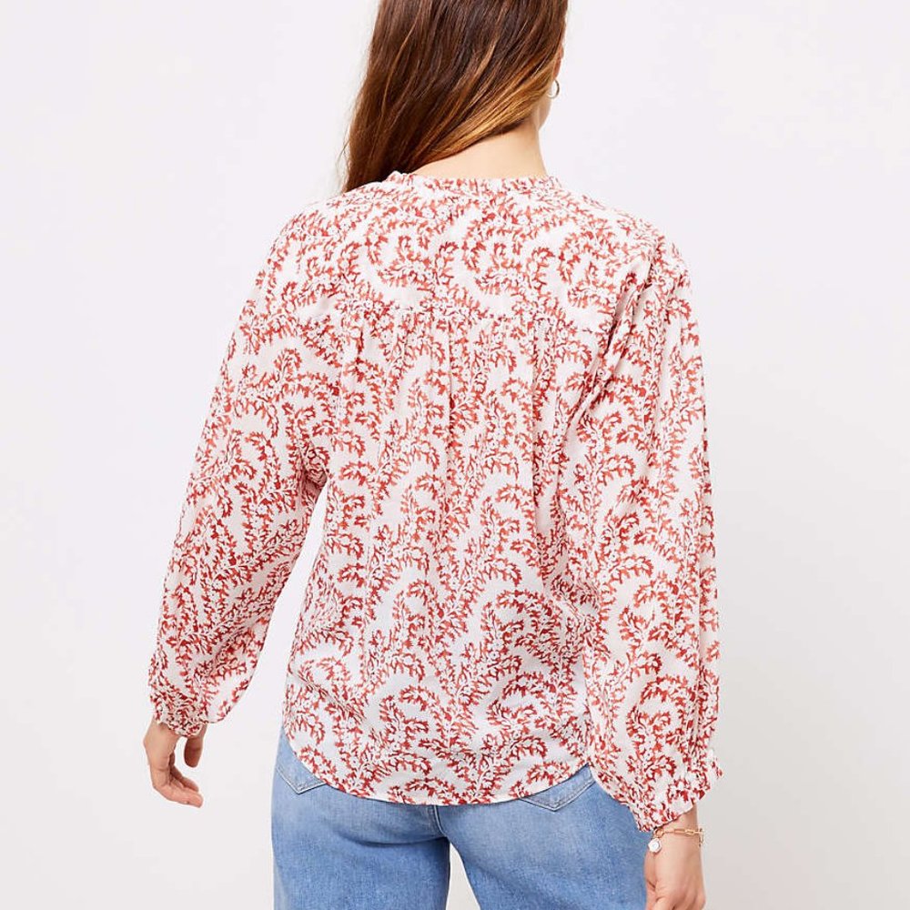 LOFT VINE RUFFLE BLOUSE - Picture 3 of 3